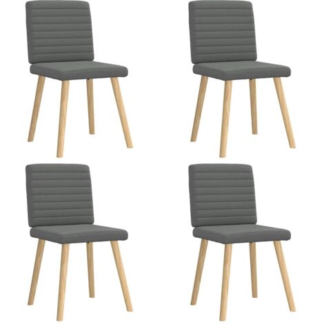 Sillas de comedor giratorias 4 unidades tela gris oscuro