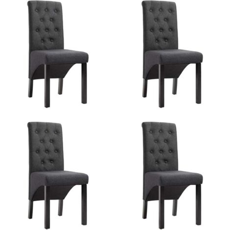 Sillas de comedor giratorias 4 unidades tela gris oscuro