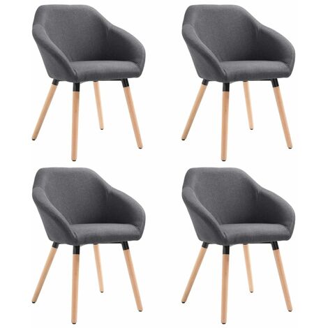 Sillas de comedor giratorias 4 unidades tela gris oscuro vidaXL