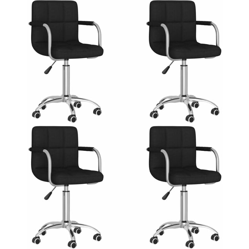

Sillas de comedor giratorias 4 unidades tela negro
