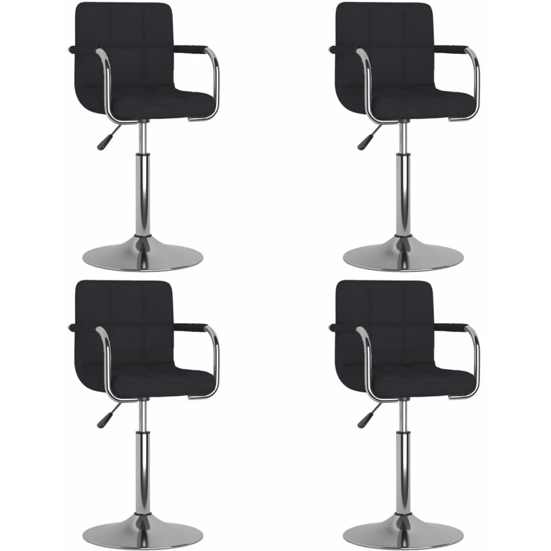 

Sillas de comedor giratorias 4 unidades tela negro