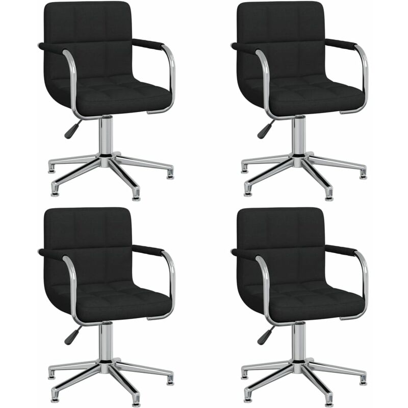 

Sillas de comedor giratorias 4 unidades tela negro