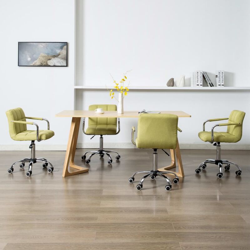 

Sillas de comedor giratorias 4 unidades tela verde
