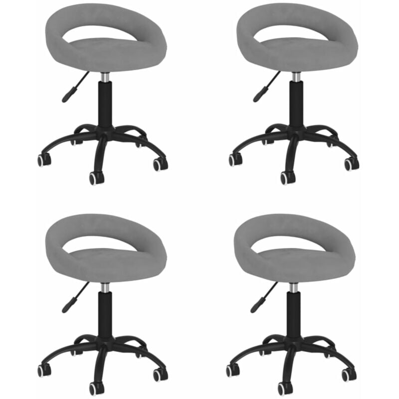 

Sillas de comedor giratorias 4 unidades terciopelo gris