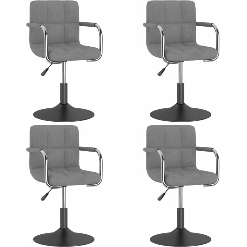 

Sillas de comedor giratorias 4 unidades terciopelo gris claro