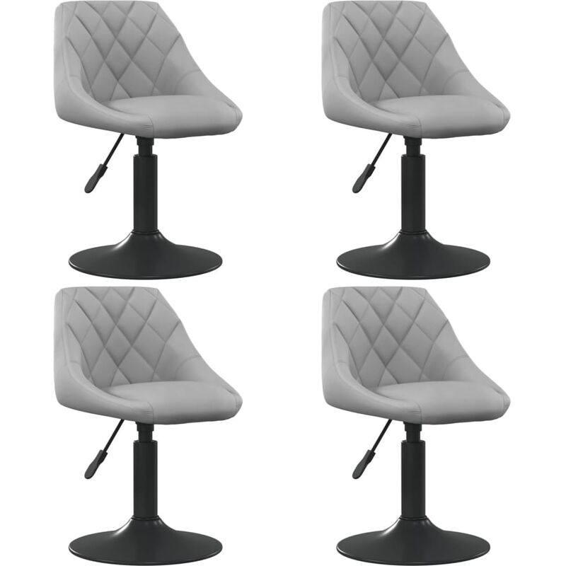 

Sillas de comedor giratorias 4 unidades terciopelo gris claro