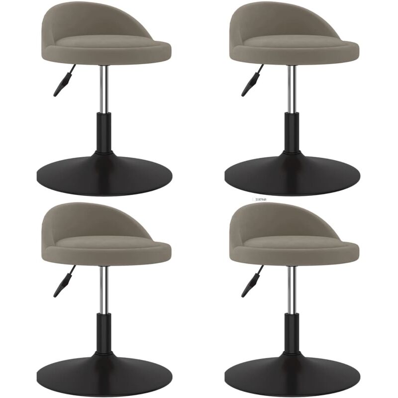 

Sillas de comedor giratorias 4 unidades terciopelo gris claro
