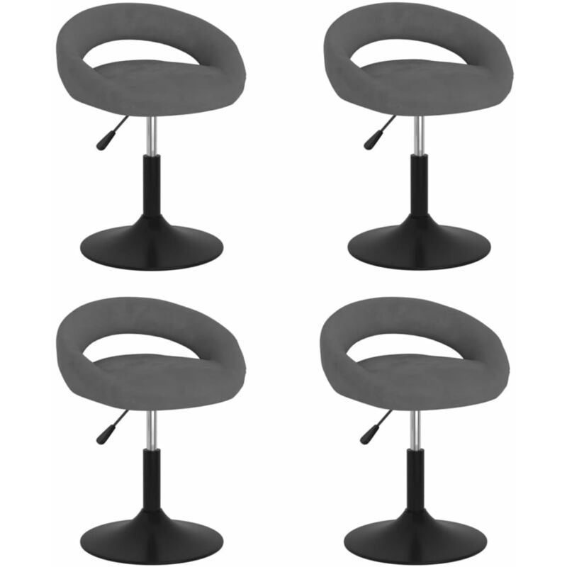 

Sillas de comedor giratorias 4 unidades terciopelo gris oscuro