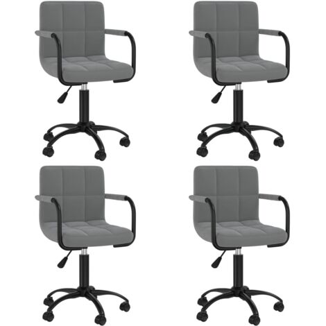 Sillas de comedor giratorias 4 unidades terciopelo gris oscuro
