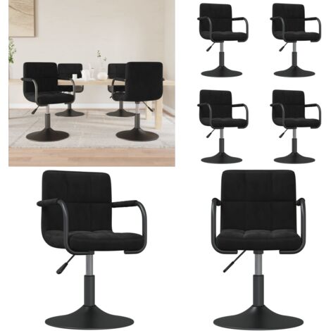 Sillas de comedor giratorias 4 unidades terciopelo negro - Sillas de comedor - Sillas de comedor giratorias