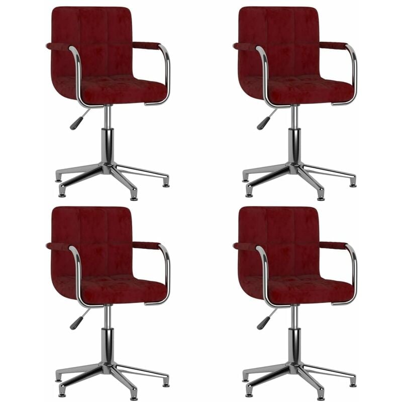 

Sillas de comedor giratorias 4 unidades terciopelo rojo tinto