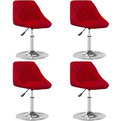Sillas de comedor giratorias 4 unidades terciopelo rojo tinto vidaXL