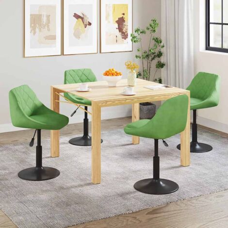 Sillas de comedor giratorias 4 unidades terciopelo verde claro