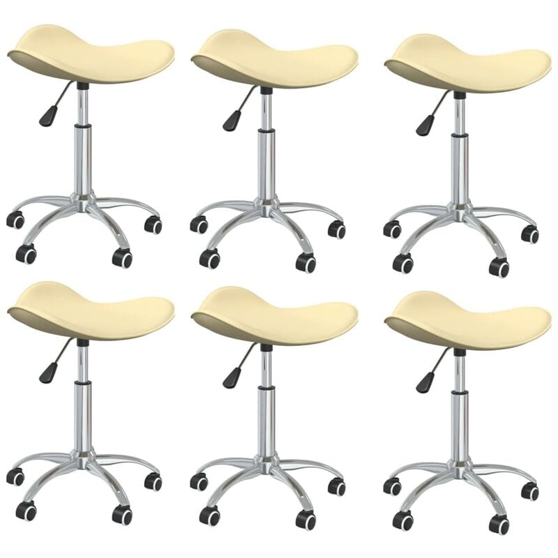 

Sillas de comedor giratorias 6 uds cuero sintético color crema