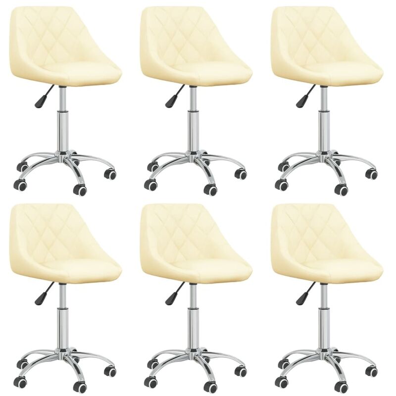 

Sillas de comedor giratorias 6 uds cuero sintético color crema