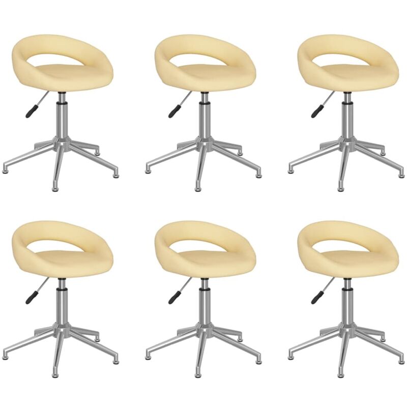 

Sillas de comedor giratorias 6 uds cuero sintético color crema