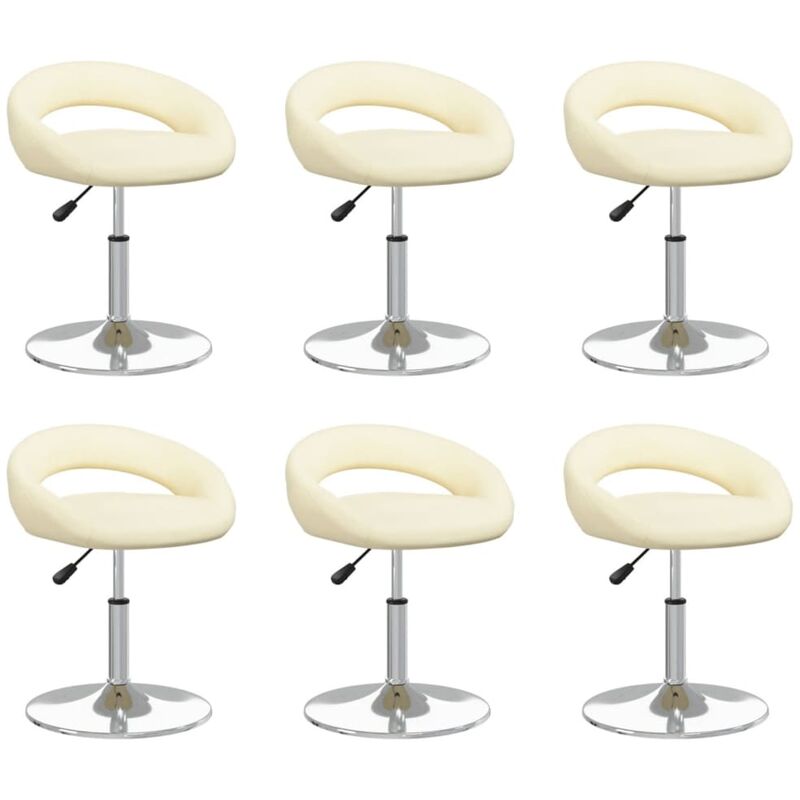 

Sillas de comedor giratorias 6 uds cuero sintético color crema