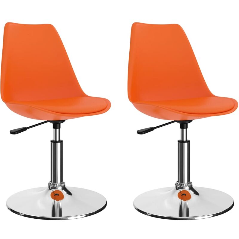 

vidaXL Sillas de Comedor Giratorias Cuero Sintético 2 Unidades Naranja - Naranja