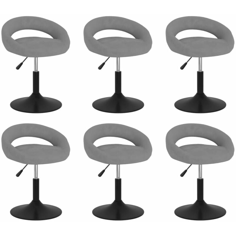 

Sillas de comedor giratorias 6 uds de terciopelo gris