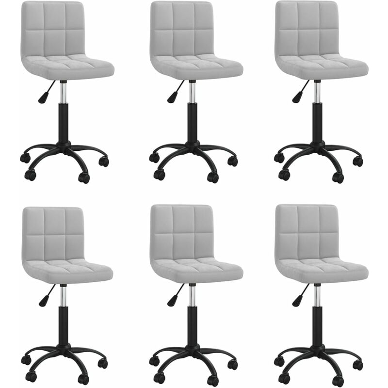 

Sillas de comedor giratorias 6 uds de terciopelo gris claro