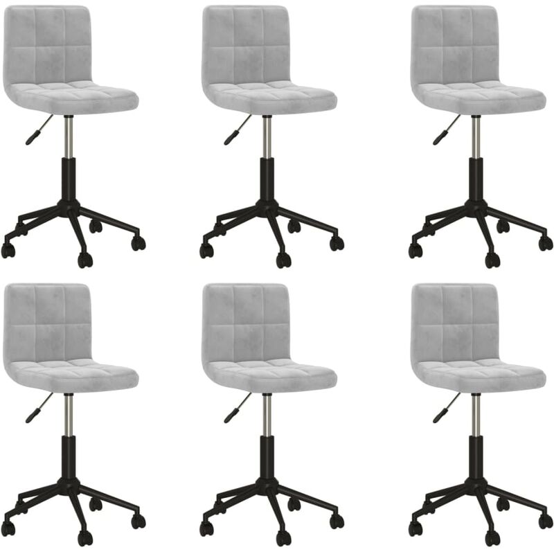 

Sillas de comedor giratorias 6 uds de terciopelo gris claro