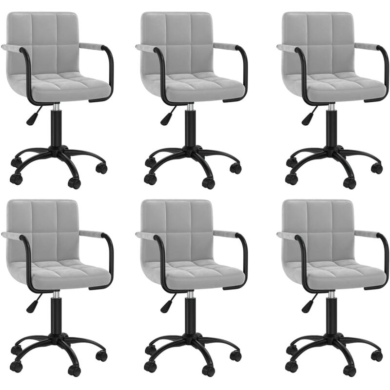 

Sillas de comedor giratorias 6 uds de terciopelo gris claro