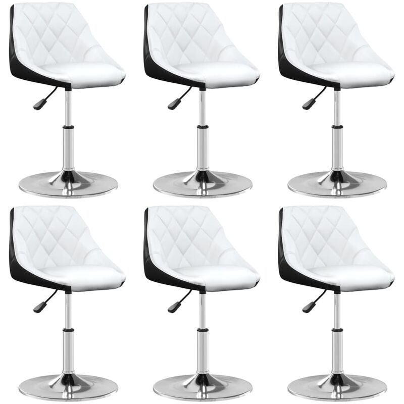 

Sillas de comedor giratorias 6 uds piel sintética blanca negra