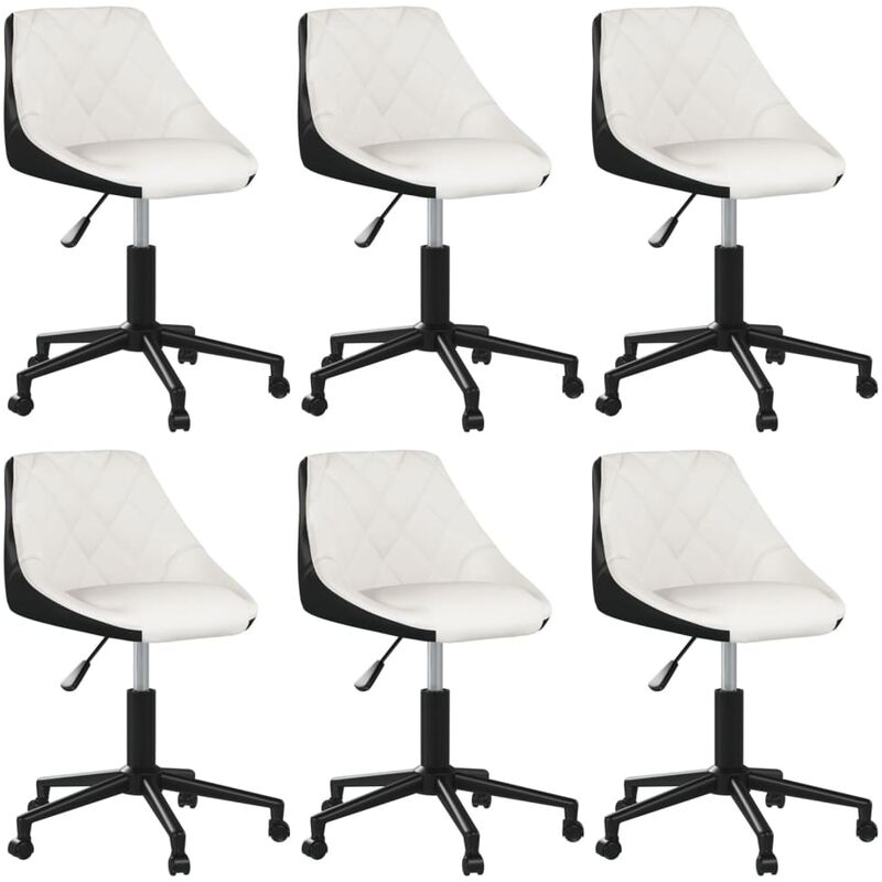 

Sillas de comedor giratorias 6 uds piel sintética blanca negra