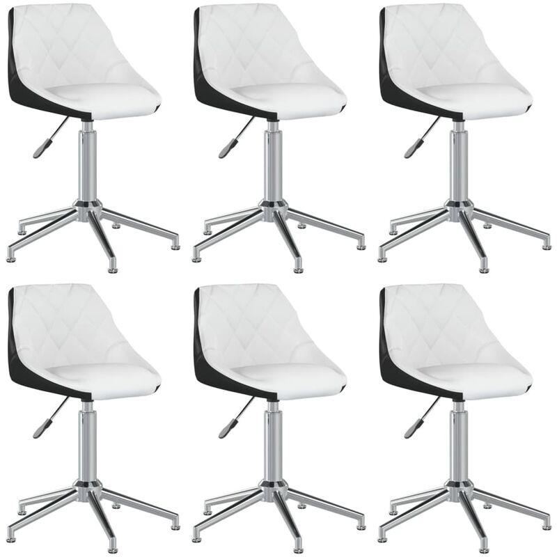 

Sillas de comedor giratorias 6 uds piel sintética blanca negra