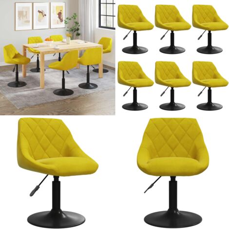 Sillas de comedor giratorias 6 uds terciopelo amarillo mostaza - Sillas de comedor - Sillas de comedor giratorias