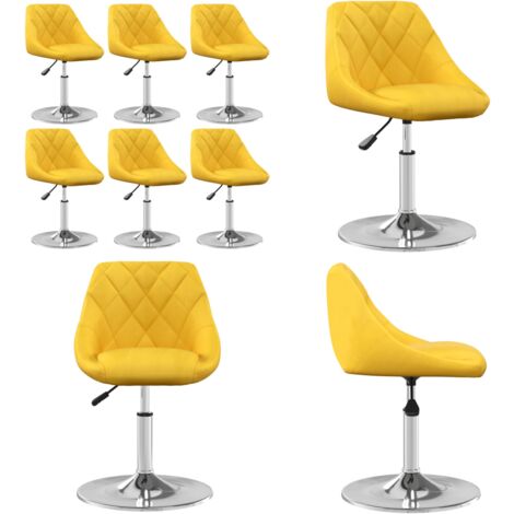 Sillas de comedor giratorias 6 uds terciopelo amarillo mostaza - Sillas de comedor - Sillas de comedor giratorias