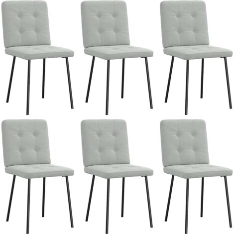 Sillas de comedor giratorias 6 uds terciopelo gris claro