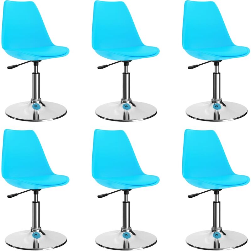 

Sillas de comedor giratorias 6 unidades cuero sintético azul