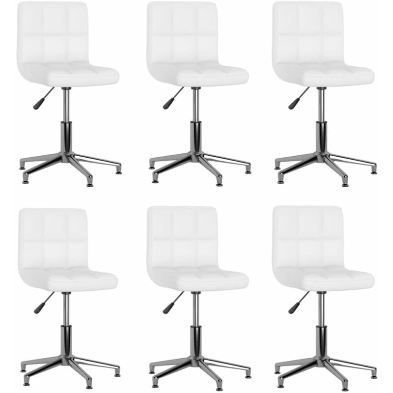 

Sillas de comedor giratorias 6 unidades cuero sintético blanco