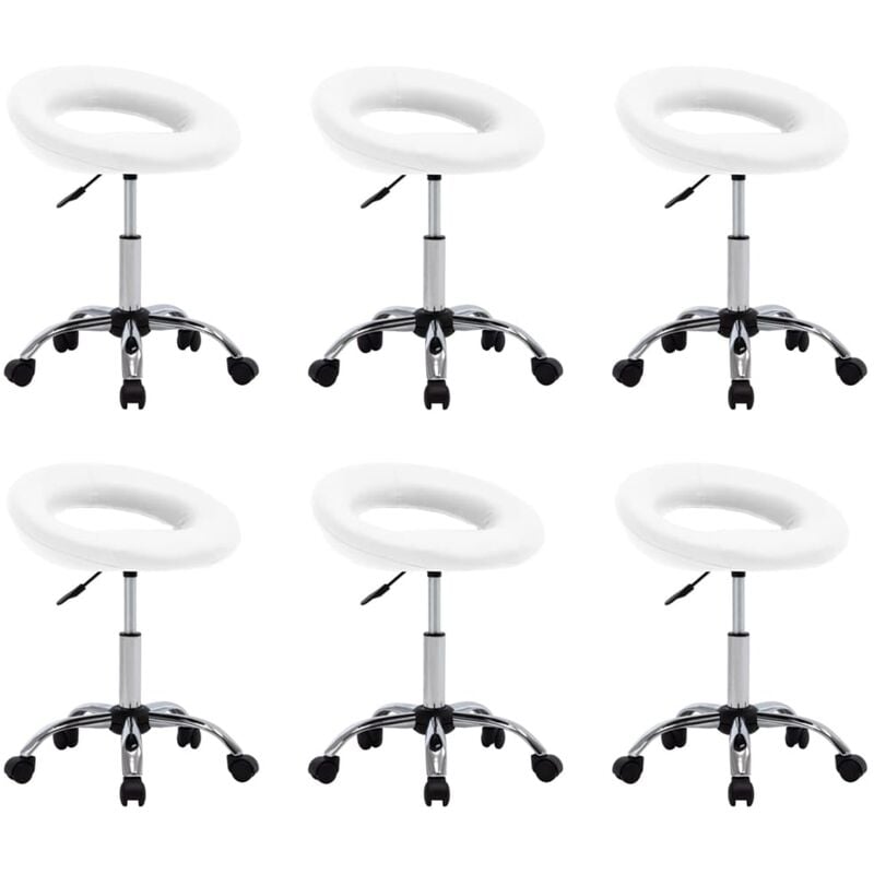 

Sillas de comedor giratorias 6 unidades cuero sintético blanco