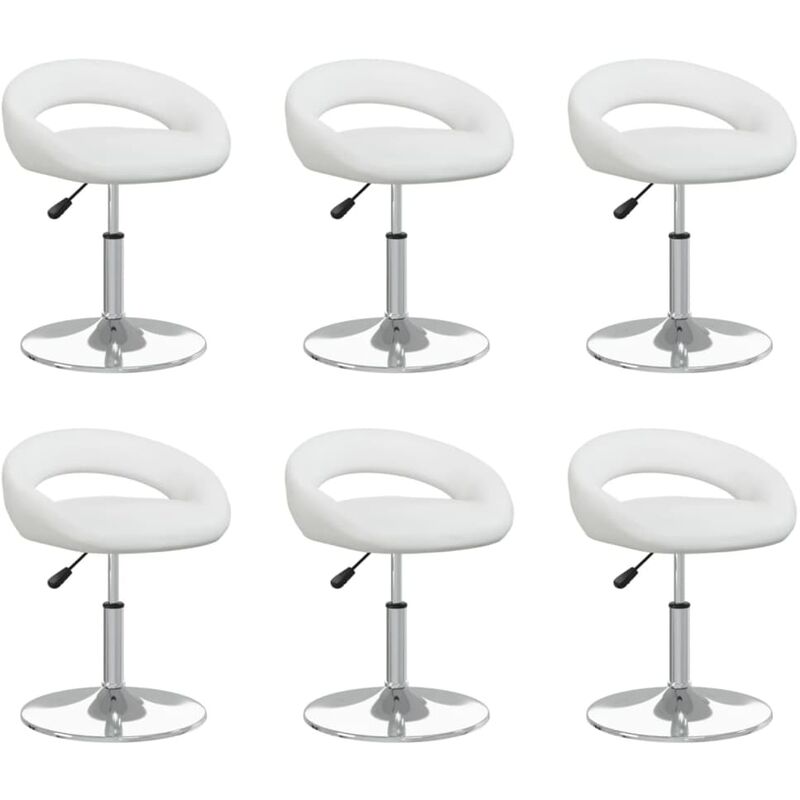 

Sillas de comedor giratorias 6 unidades cuero sintético blanco