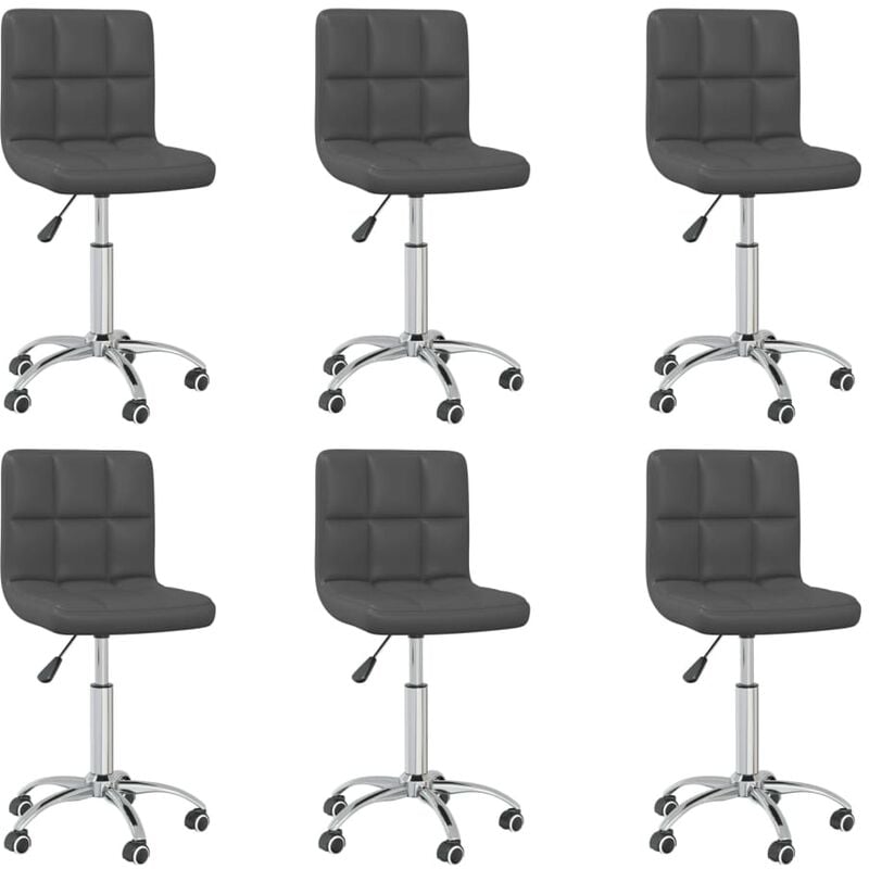 

Sillas de comedor giratorias 6 unidades cuero sintético gris
