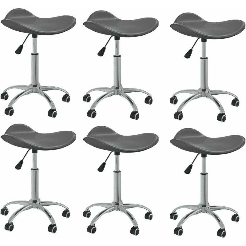 

Sillas de comedor giratorias 6 unidades cuero sintético gris