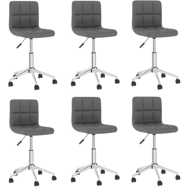 

Sillas de comedor giratorias 6 unidades cuero sintético gris