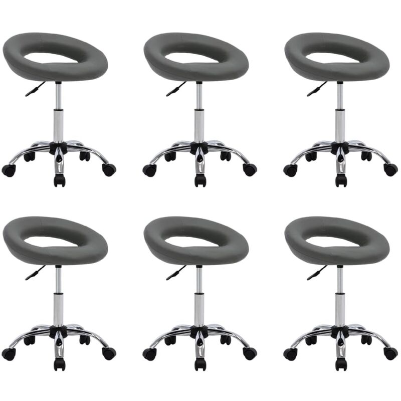 

Sillas de comedor giratorias 6 unidades cuero sintético gris