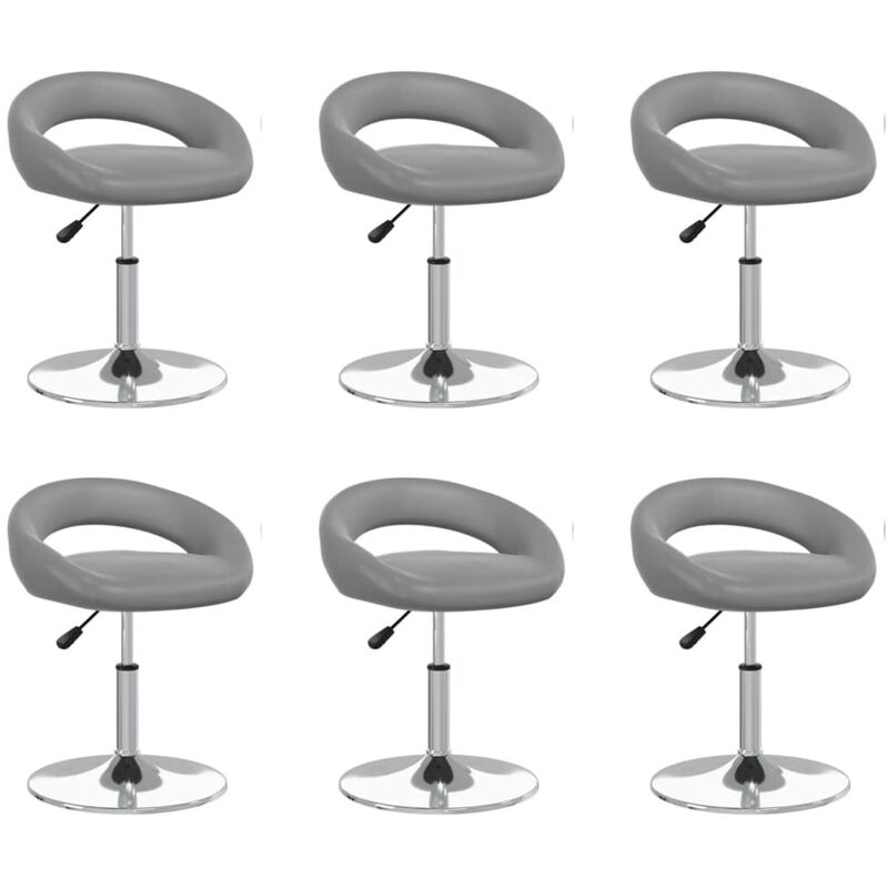 

Sillas de comedor giratorias 6 unidades cuero sintético gris