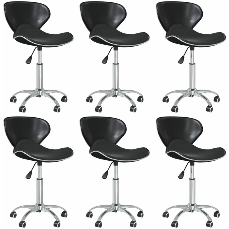 

BHD - Sillas de comedor giratorias 6 unidades cuero sintético negro