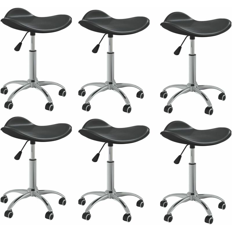 

Sillas de comedor giratorias 6 unidades cuero sintético negro