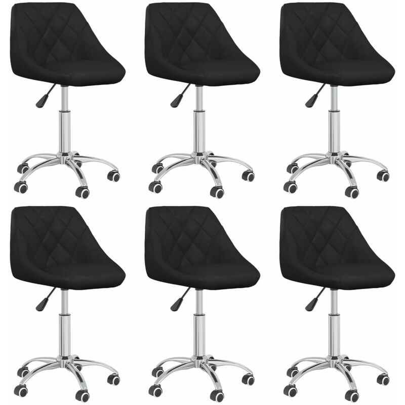 

Sillas de comedor giratorias 6 unidades cuero sintético negro