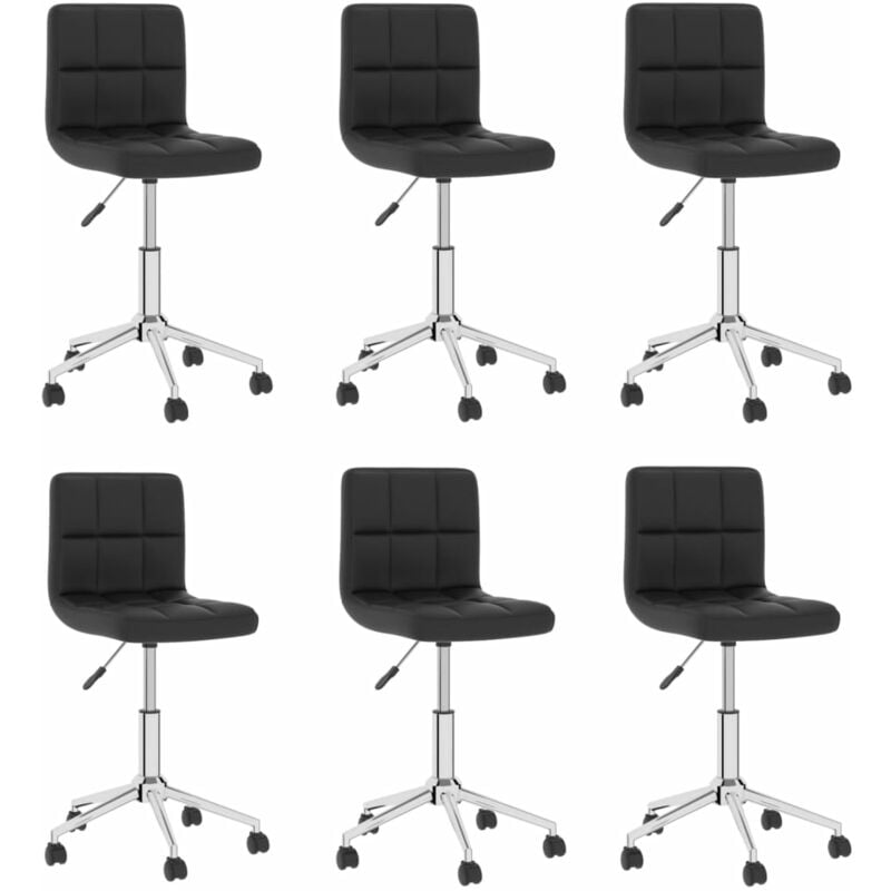 

Sillas de comedor giratorias 6 unidades cuero sintético negro