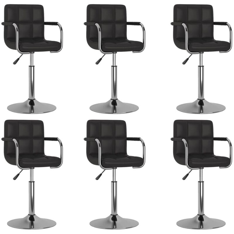 

Sillas de comedor giratorias 6 unidades cuero sintético negro
