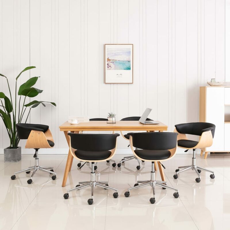 

Sillas de comedor giratorias 6 unidades cuero sintético negro