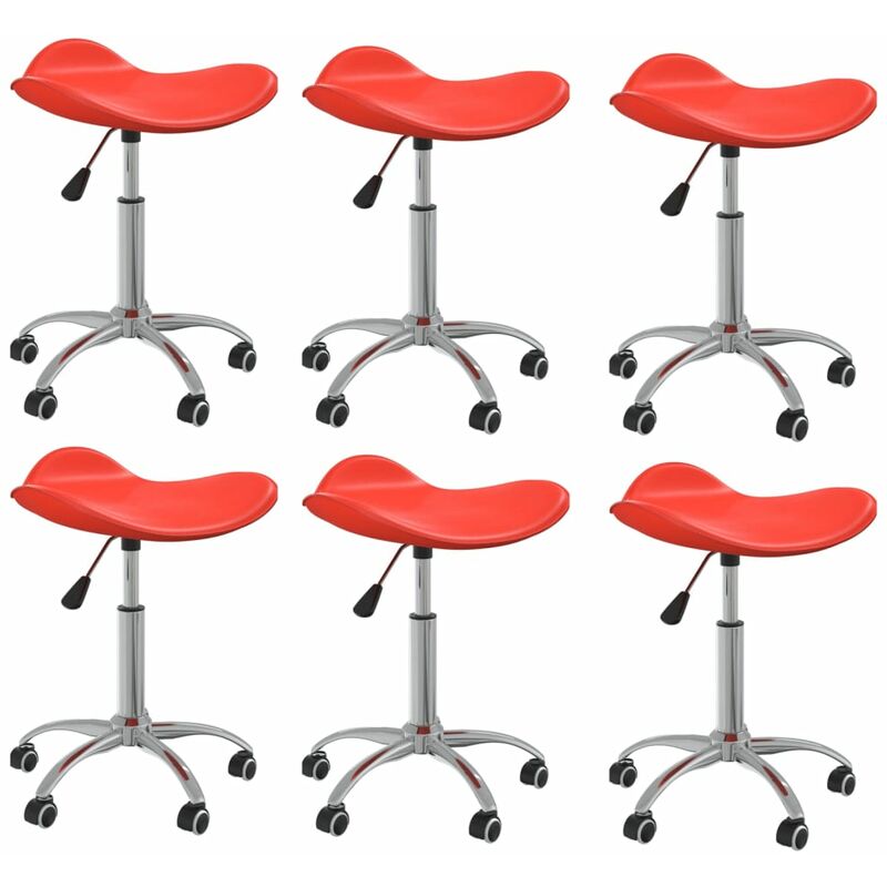 

Sillas de comedor giratorias 6 unidades cuero sintético rojo