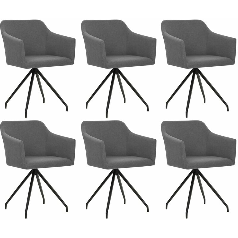 

Sillas de comedor giratorias 6 unidades de tela gris clara