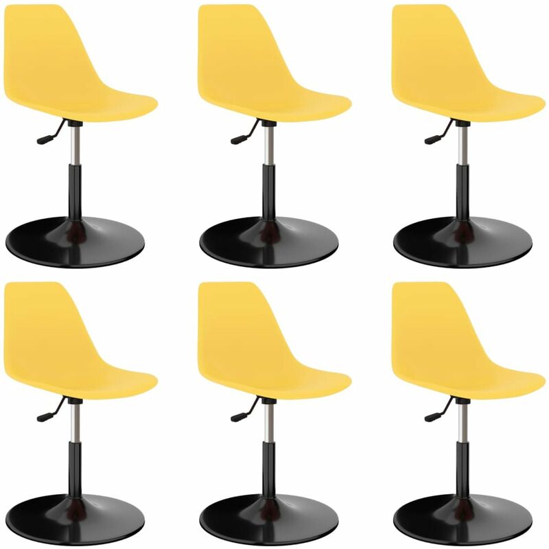 

Sillas de comedor giratorias 6 unidades PP amarillo